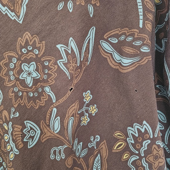Provence d'amour Brown Floral Silk Midi Skirt Size 6 Boho Paisley Lining - Picture 3 of 7